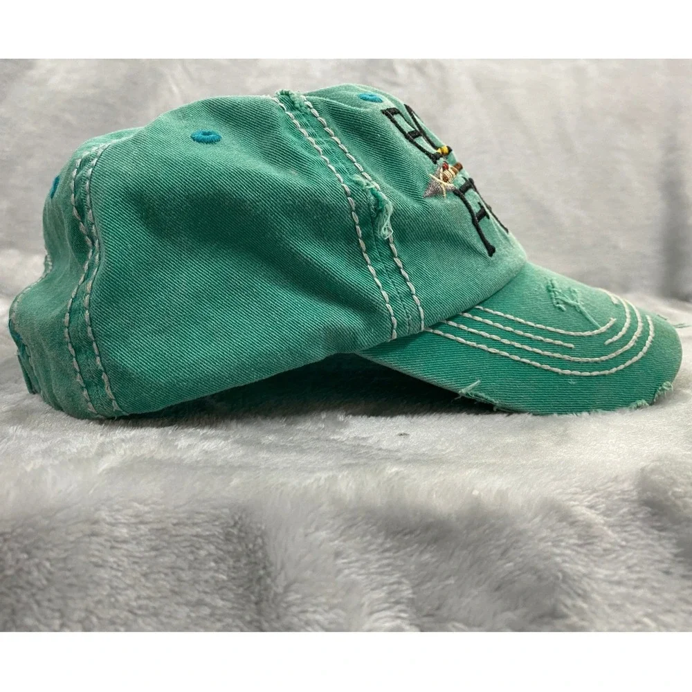 KBETHOS Baseball Cap Adult OSFM Aqua Blue Born Free Distressed Tribal Arrow Hat
